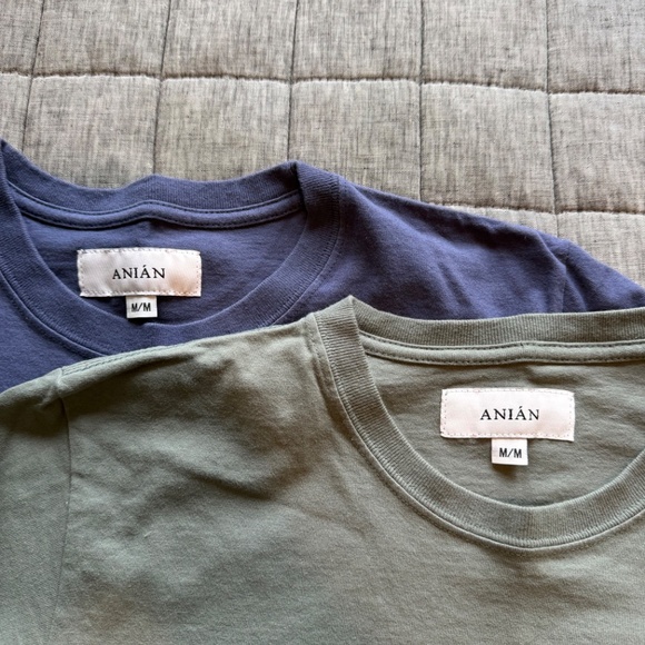 ANIÁN The Circular Tee Shirt Heavy Weight (Lot of 2 - shades of blue) - Men's M - Picture 2 of 3